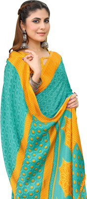 Priyashi Printed Bollywood Tussar Silk Saree(Blue, Yellow)