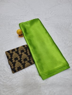 Arpita Fashion Solid/Plain Bollywood Satin Saree(Light Green)