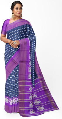 HouseOfCommon Printed Kalamkari Art Silk Saree(Grey)