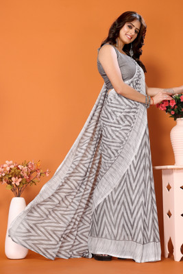 YASHIKA Printed Bollywood Georgette Saree(Grey)