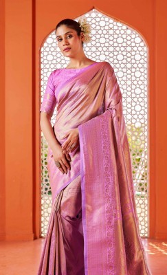 Tasrika Woven Kanjivaram Silk Blend Saree(Pink)