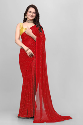 Triveni Fab Self Design Daily Wear Viscose Rayon Saree(Red)