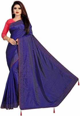 VRINDITA FASHION Self Design Daily Wear Cotton Blend Saree(Blue)