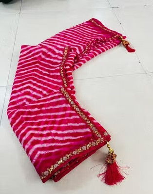 Vraggi Printed Bollywood Georgette Saree(Pink)