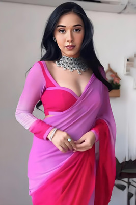 stylescope Solid/Plain, Ombre Daily Wear Georgette Saree(Multicolor)