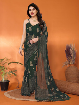 Vedant Vastram Self Design Bollywood Georgette Saree(Green)