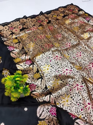 CP TEXTILE Woven, Floral Print, Embellished Banarasi Art Silk Saree(Green)