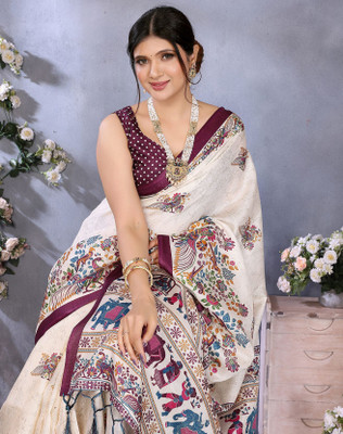 YASHIKA Printed Bollywood Art Silk Saree(Purple)