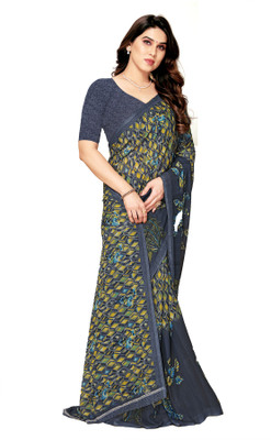Kanooda Prints Printed Bollywood Georgette Saree(Grey)