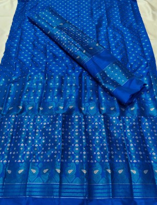 Skiran's Woven Mekhela Chador Polyester Saree(Blue)