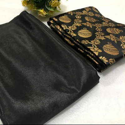 Arpita Fashion Solid/Plain Bollywood Satin Saree(Black)