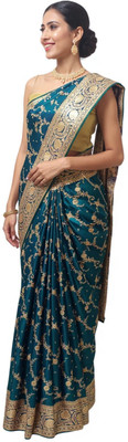 NR FASHION SILK SAREE Woven Handloom Handloom Pure Silk Saree(Blue)