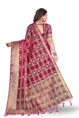 Aarunika IC Solid/Plain Bollywood Organza Saree(Multicolor)