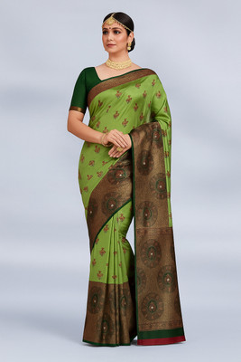 SIRINIKAA FASHIONS Woven Bollywood Art Silk Saree(Green)