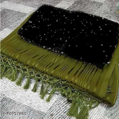 DHARM CREATION Embroidered Daily Wear Georgette Saree(Green)