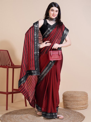 ANOUK Embellished Daily Wear Silk Blend Saree(Black)