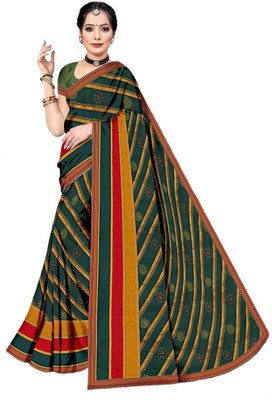 Madhur milan Printed Bollywood Brasso Saree(Green)