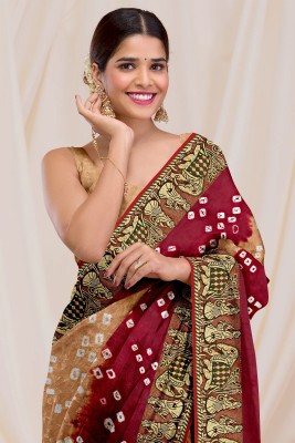 DHARMRAJ ENTERPRISE Woven Bandhani Art Silk Saree(Multicolor)