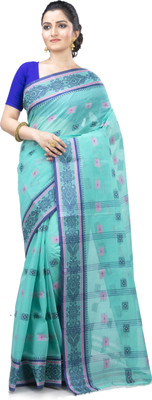 SRILOK Self Design Tant Pure Cotton Saree(Light Blue)