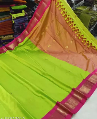 Paithani Woven Kanjivaram Pure Silk Saree(Green)