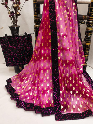 LADYSUTRA Self Design Bollywood Lycra Blend Saree(Multicolor)
