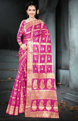 Shree Vinayak Creations Woven Bandhani Art Silk Saree(Pink)