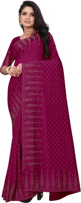 Sai Creation Surat Self Design, Embellished Daily Wear Georgette Saree(Purple)