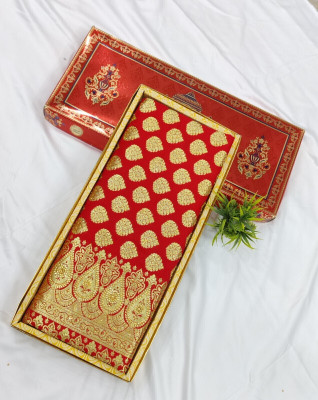 HouseOfCommon Woven, Self Design Banarasi Silk Blend Saree(Red)