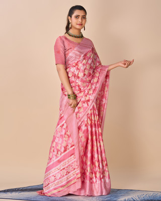 nirmal creation Printed Bollywood Crepe Saree(Pink)