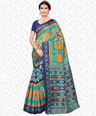 Divastri Printed Daily Wear Art Silk Saree(Light Blue)