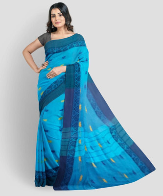 HouseOfCommon Self Design Tant Pure Cotton Saree(Yellow)