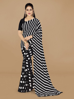 Moda Rapido Printed Daily Wear Georgette Saree(White)