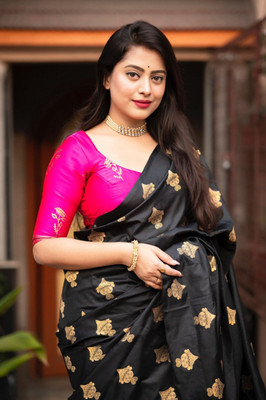 WILLMAKE Polka Print Bollywood Georgette Saree(Pink)