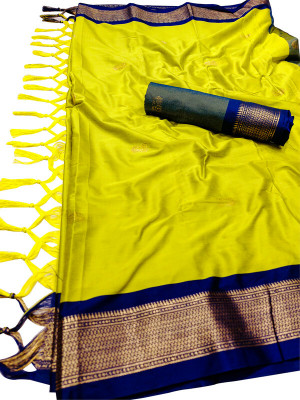 Suwarna Ent Woven Paithani Cotton Silk Saree(Light Green)