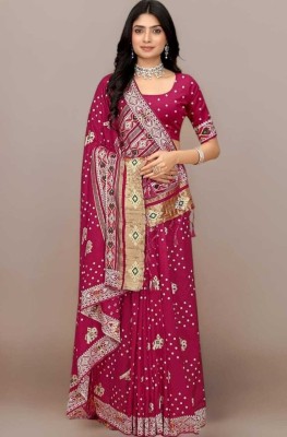 NEXUS CREATION Woven Patola Cotton Silk Saree(Pink)