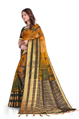 Aarunika SKT Woven Bollywood Organza Saree(Green)