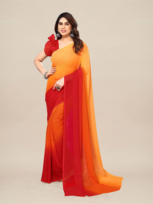 Moda Rapido Printed Daily Wear Georgette Saree(Orange)
