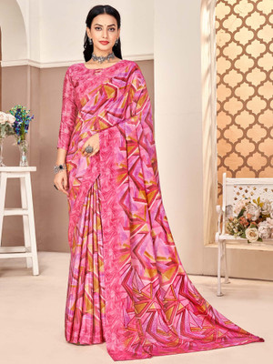 Sareemall Printed Chinnalapattu Crepe Saree(Pink)
