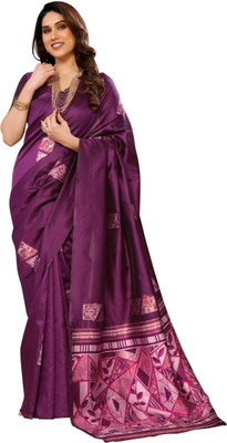 Moda Rapido Digital Print Kanjivaram Jacquard Saree(Purple)