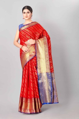 Divastri Woven Banarasi Silk Blend Saree(Red)