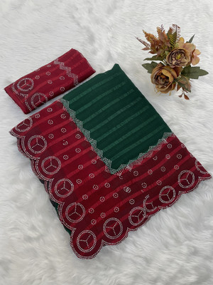 Mikhushop Embellished Bollywood Georgette Saree(Maroon)