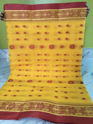 Rankit fashion Self Design Tant Pure Cotton Saree(Red)