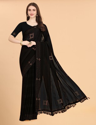 Gajal Self Design Kanjivaram Pure Silk, Georgette Saree(Black)