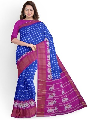 Saadhvi Printed Bhagalpuri Art Silk Saree(Blue)