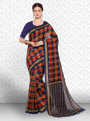 Divastri Digital Print Daily Wear Cotton Blend, Art Silk Saree(Multicolor)