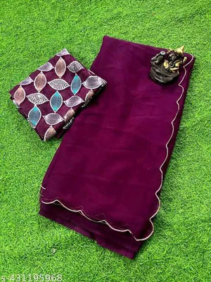 supalee tex Solid/Plain Bollywood Georgette Saree(Multicolor)