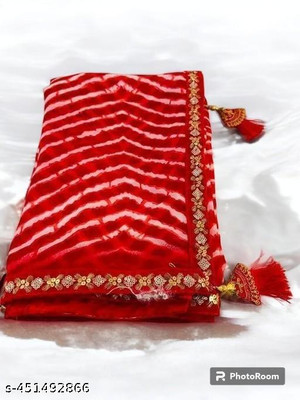 SILK VISTA Printed Daily Wear Georgette Saree(Red)