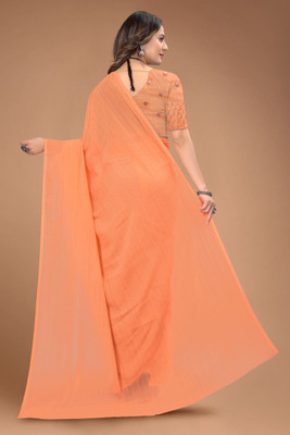 Tejal Creation Embroidered Bollywood Georgette Saree(Orange)