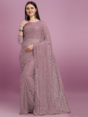 Croza Self Design Bollywood Net Saree(Multicolor)
