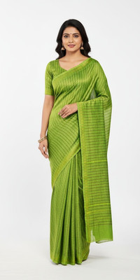 Radha Rani Printed Saree with Attached Blouse Georgette Saree(Green)